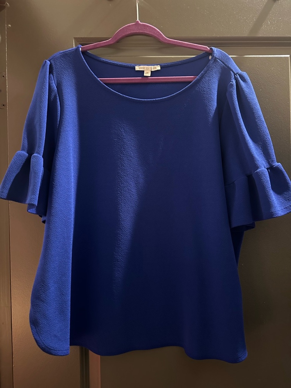 Elegant Blue Ruffle Sleeve Women’s Top